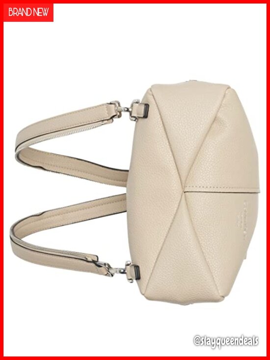 Calvin Klein Vegan Leather Convertible Sling Backpack, Mushroom, One Size